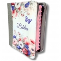 Biblie mica lux, coperta gri floral